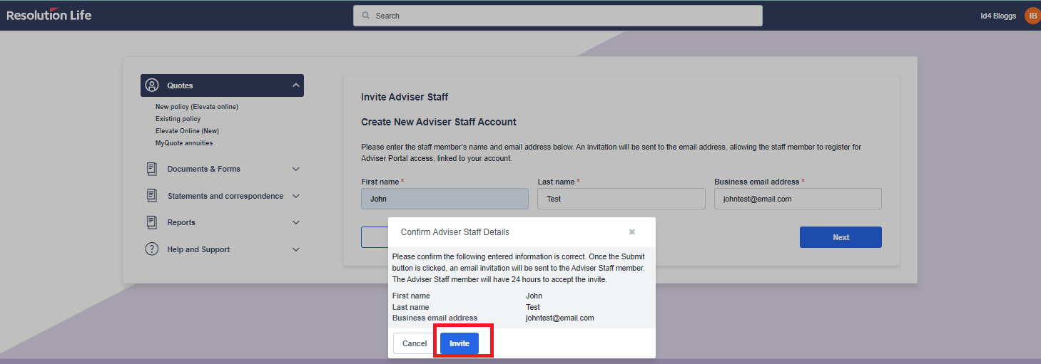 popup of staff member should appear