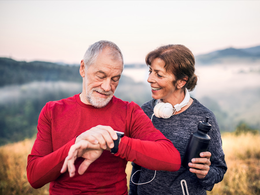 older couple going for a hike