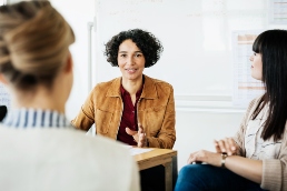 adult students having discussion in a class