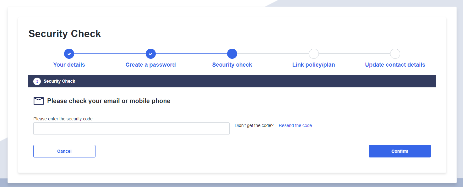 confirm button located on the bottom right