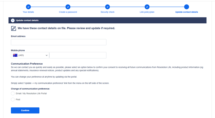 Update contact detail screenshot